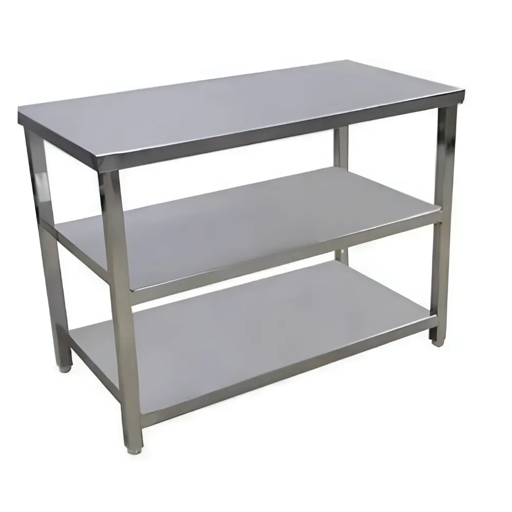 SS Working Table 4 x 1.6 Feet with 2 Undershelves SSWT4x1.6F