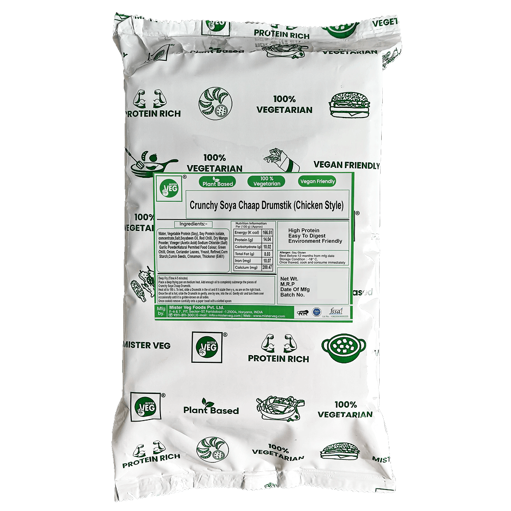 Mister Veg Crunchy Soya Chaap Drumstick Chicken Style Frozen 500 gm