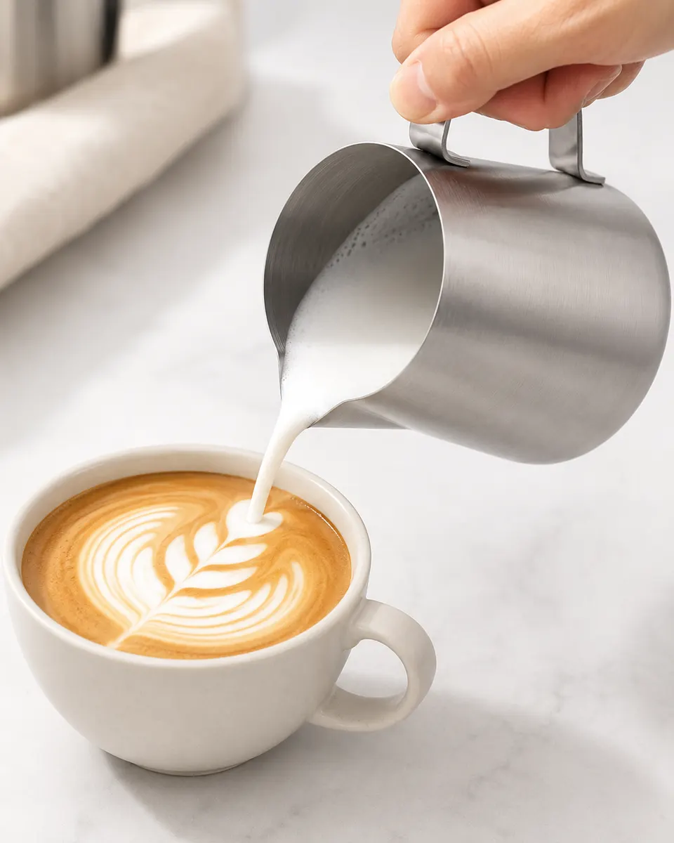Milk Frothing Pitcher 350 ml – Stainless Steel Coffee & Barista Pitcher 3