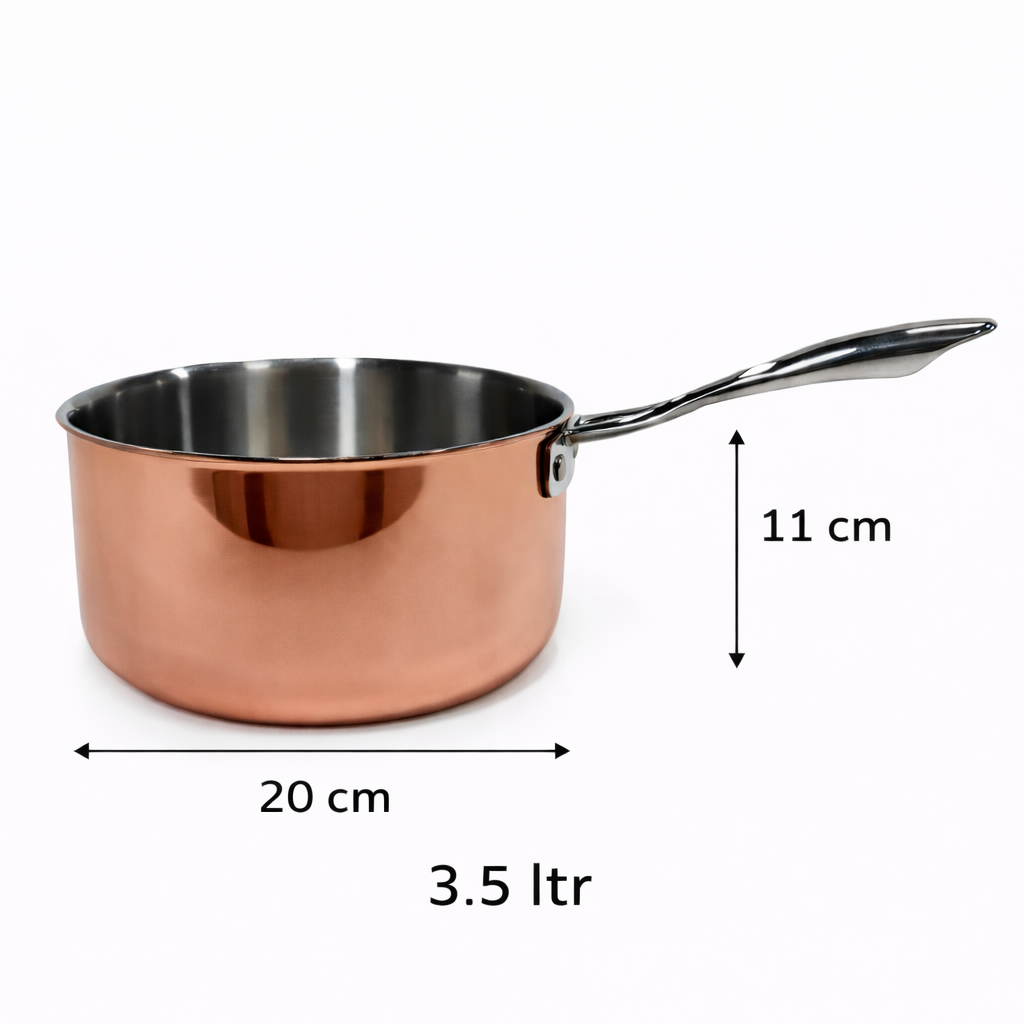 Pradeep Triply Sauce Pan 3.5 Litre with Copper Finish