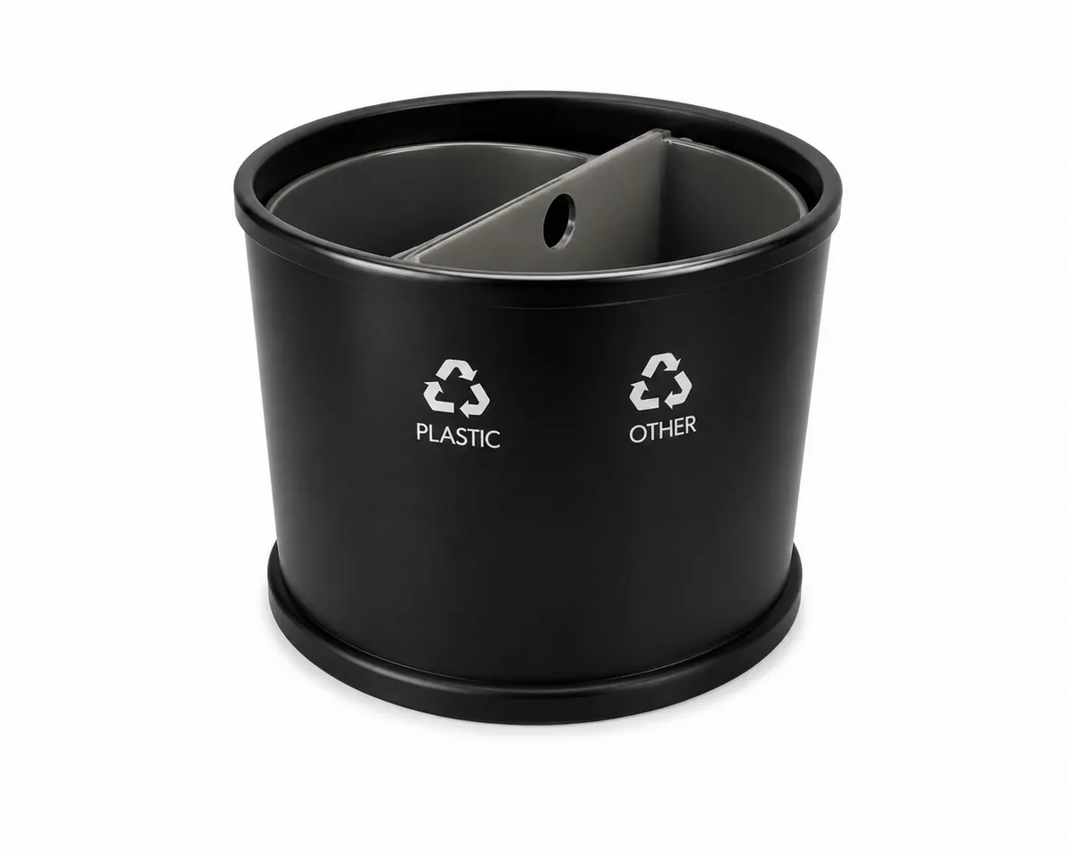 JVD Kanda Round Recycle Metal Bin 10L Black JVDKRR