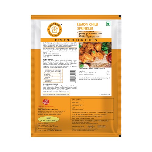 Chef's Art Lemon Chilli Sprinkler 500 gm