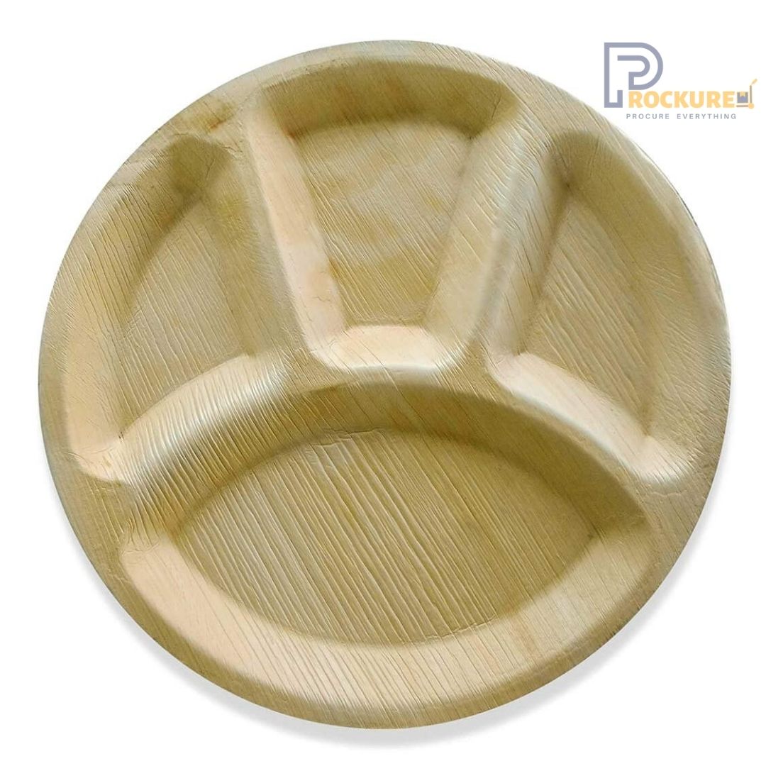 Areca Leaf 10 Inch Round 4 Partition Plate