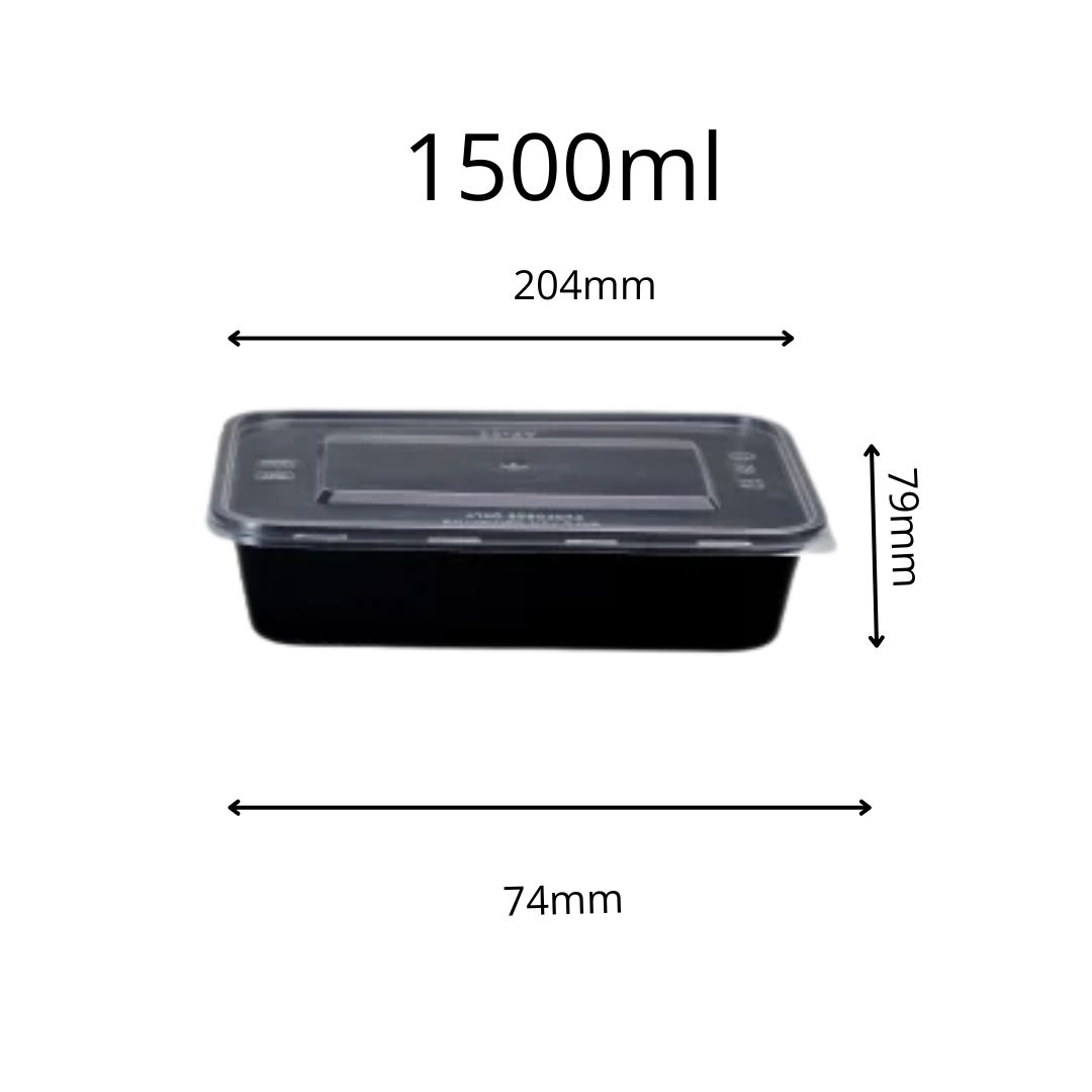 Damati Rectangle Plastic Container with Lid | 1500ml