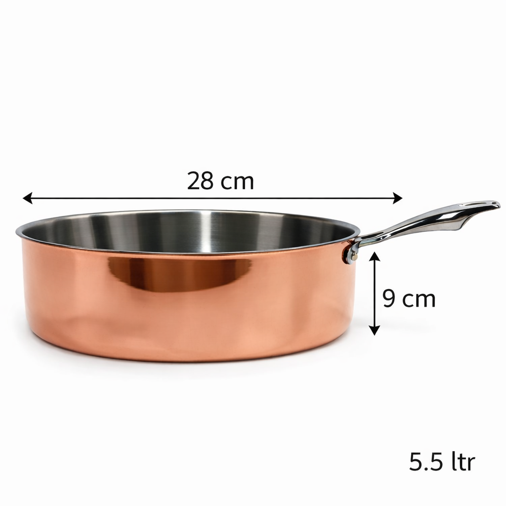 Pradeep Triply Casserole Pot 5.5 Litre with Copper Finish