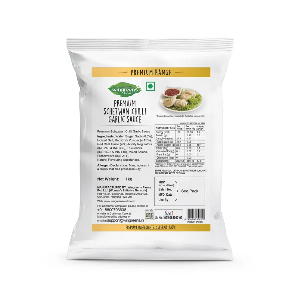 Wingreens Premium Schezwan Chilli Garlic Sauce 1 Kg 2