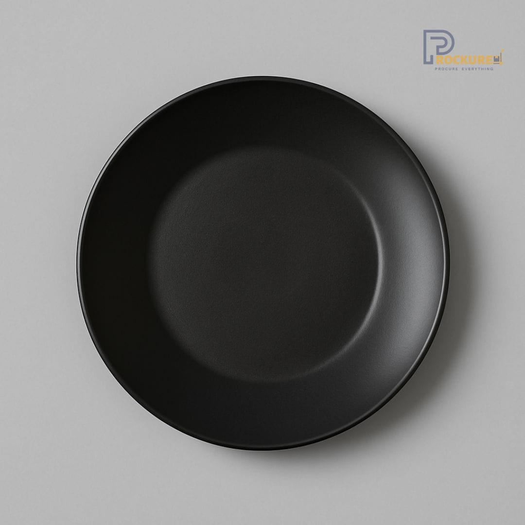Sanaai Modern Black Dinner Plate Porcelain 27 cm - 12 Pc Carton for Fine Dining Restaurants