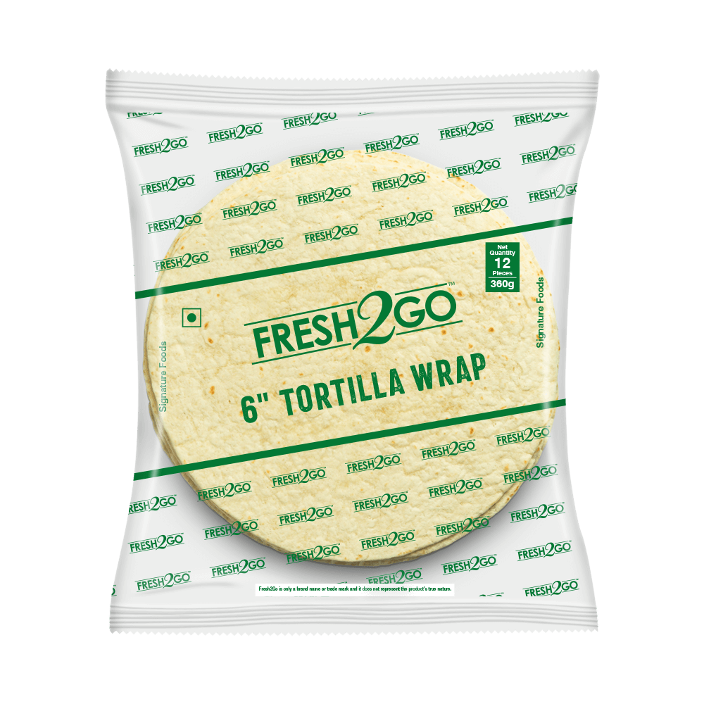 Fresh 2 Go 6 Inch Plain Tortilla Wrap Frozen 360 gm Pack of 12