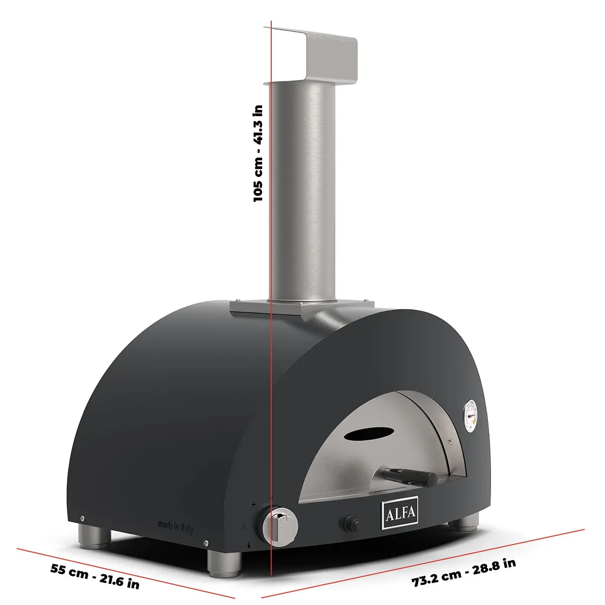 Alfa Forni Moderno Nano Hybrid Gas & Wood Fired Pizza Oven 1 Pizza 50 x 40 cm 3