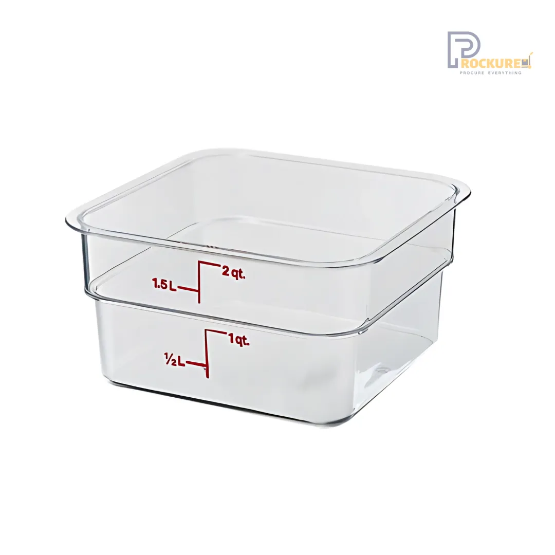 Cambro 2SFSCW Square Storage Container – 2L | Durable & Stackable Food Bin