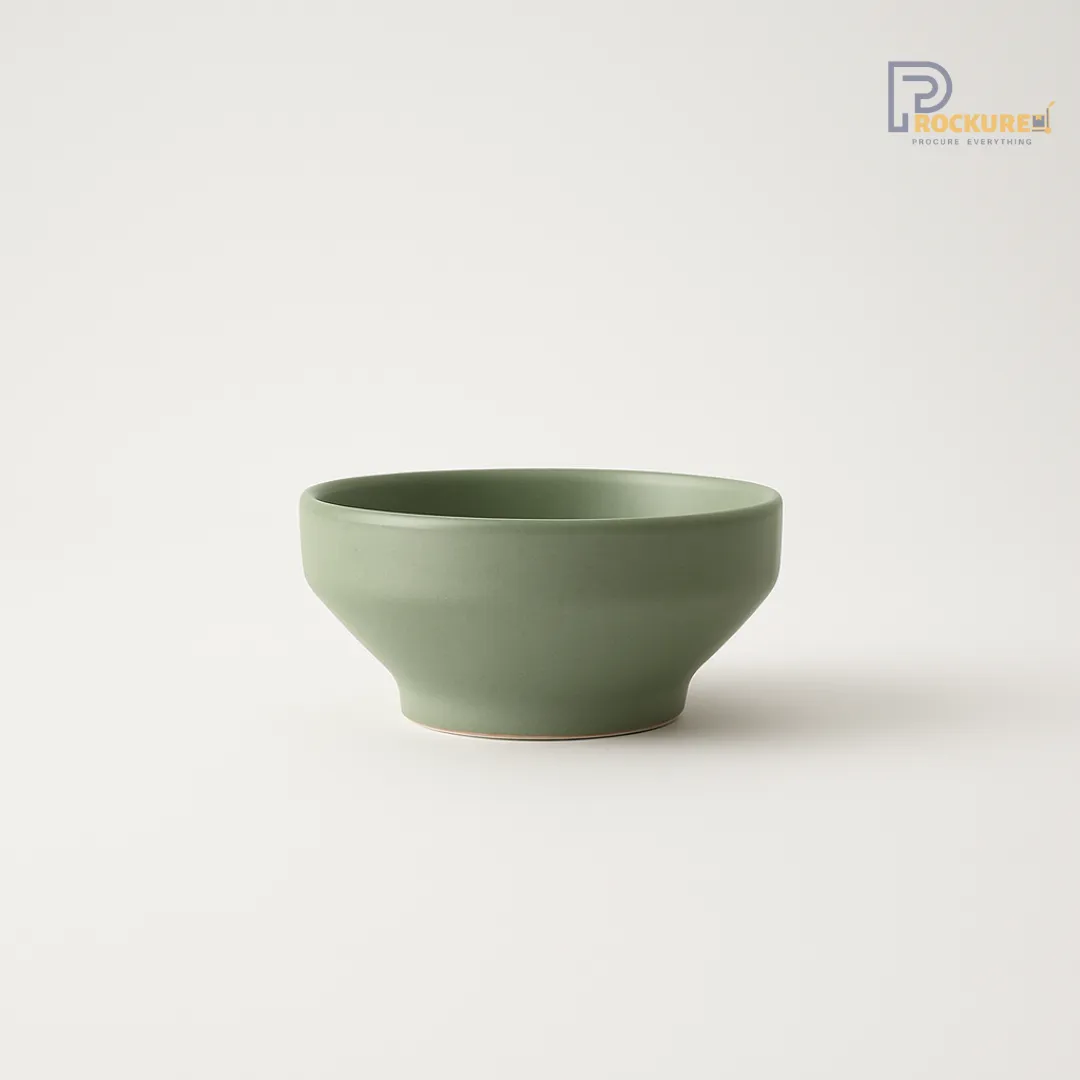 Modern Green Porcelain 10CM Katori Bowl (190 ML) – (Set of 48) – Sanaai