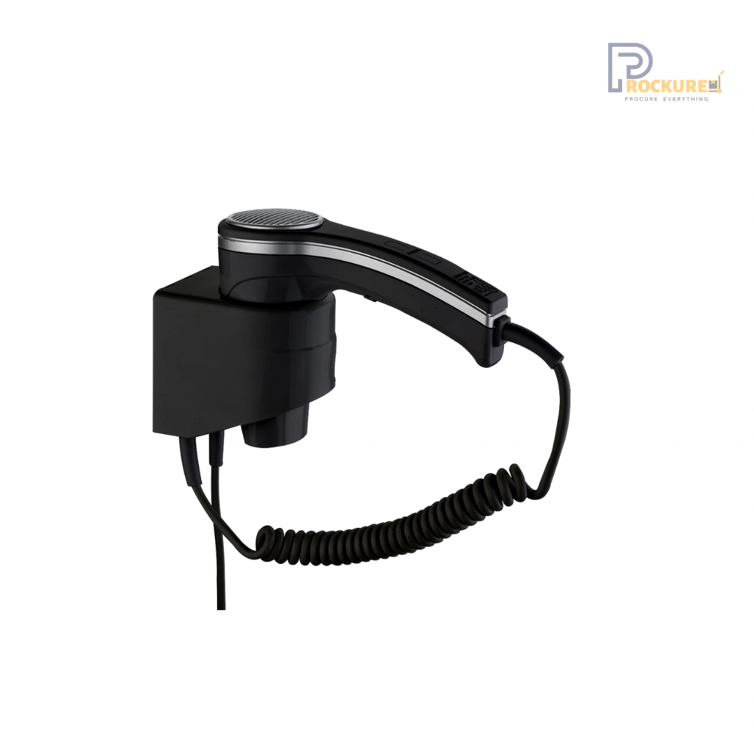 Dolphy Black ABS Professional Wall Mounted Hair Dryer