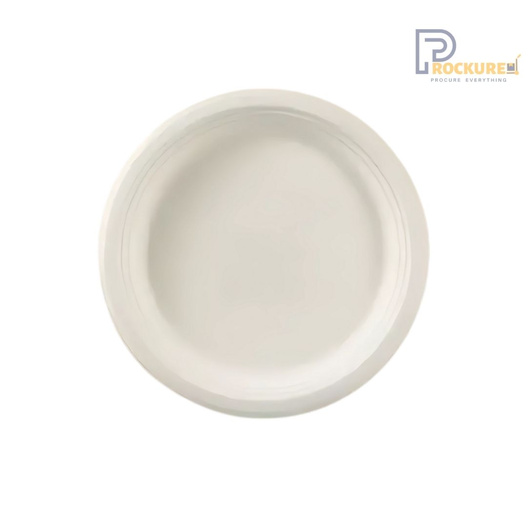 White Bagasse Deep Round Plate 8 Inch | Biodegradable Plate