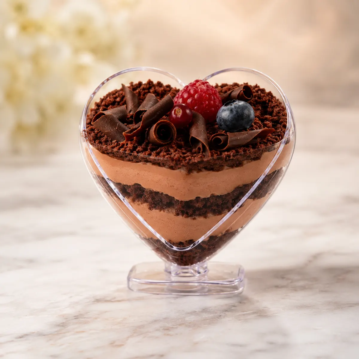 Acrylic Plastic Heart Shape Stand Cup N52 2
