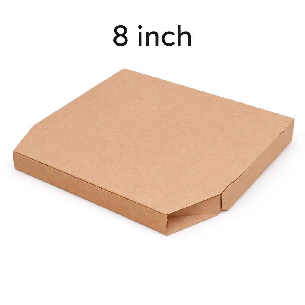 Diamond Shaped Kraft Brown Plain Corrugated Pizza Box 8 Inch (500 pcs)