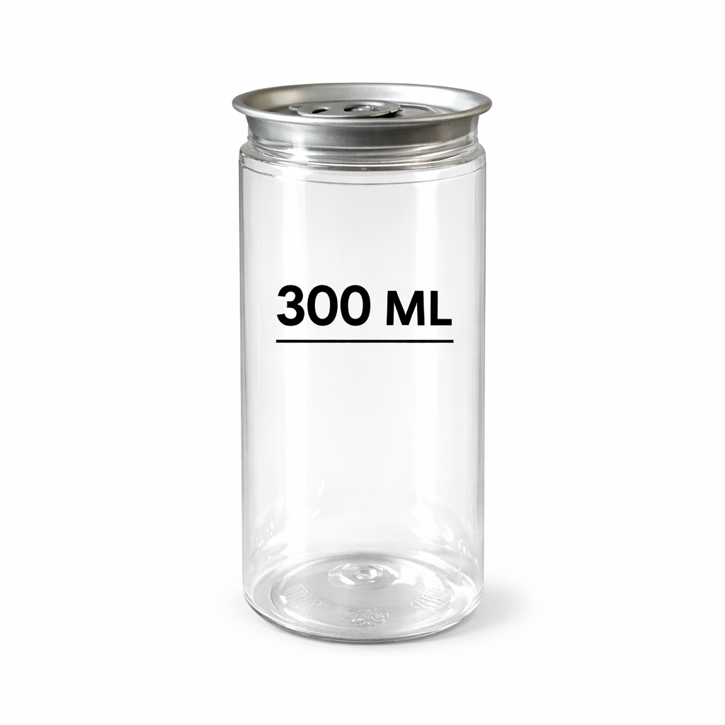 PET Beverage Can with Easy Open Lid 300ml - PSBCAN300