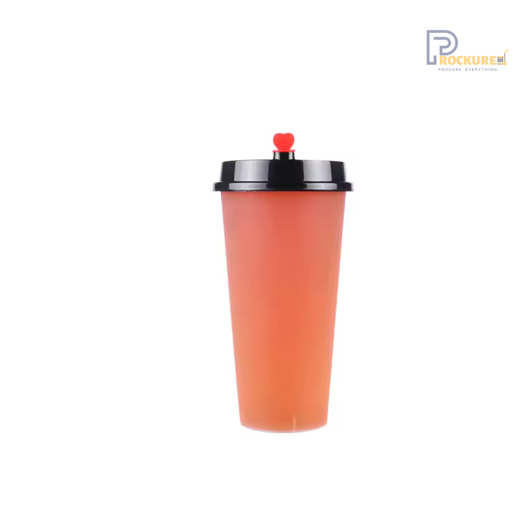 500ml Round Plastic Reusable Cup – Heavy-Duty Disposable Drink Cup (500 Pcs/Carton)