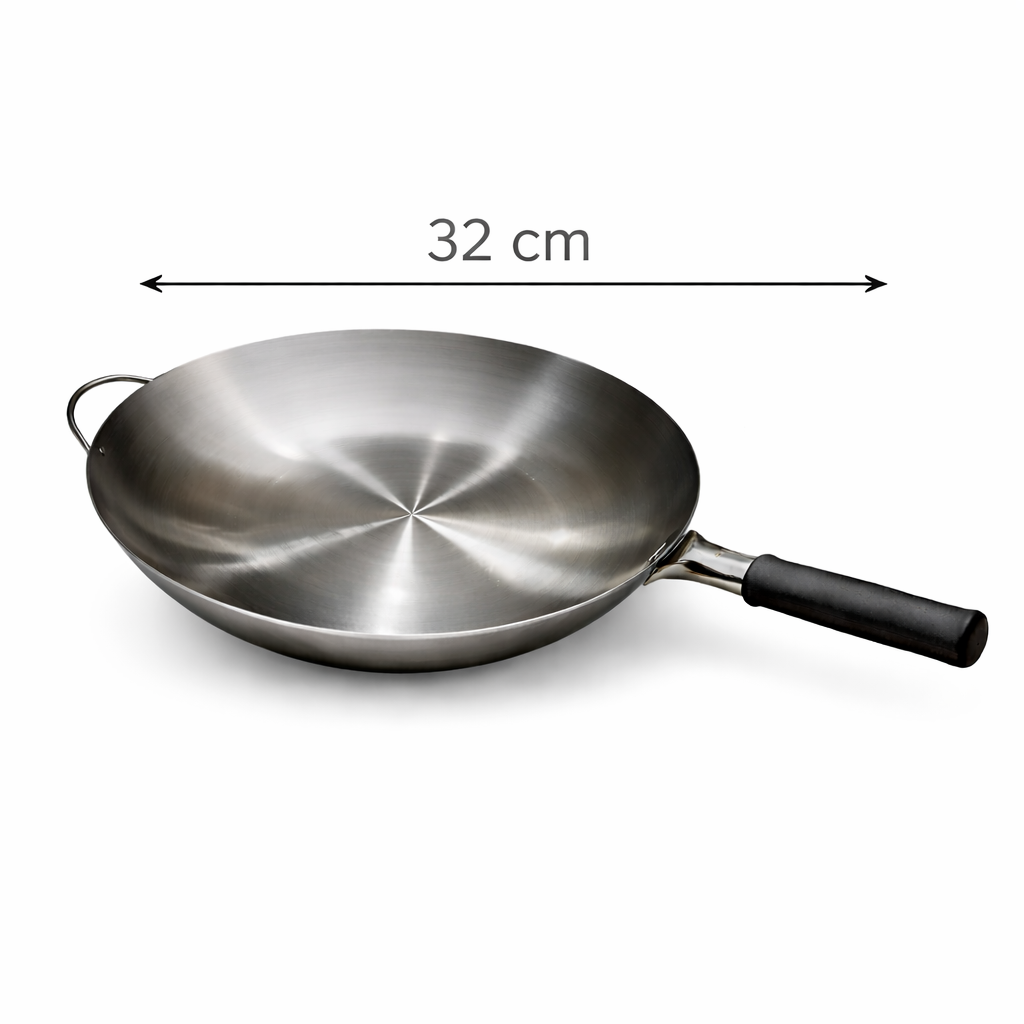 Chinese Wok Rubber Handle Stainless Steel 32cm - WKRBR/32 3