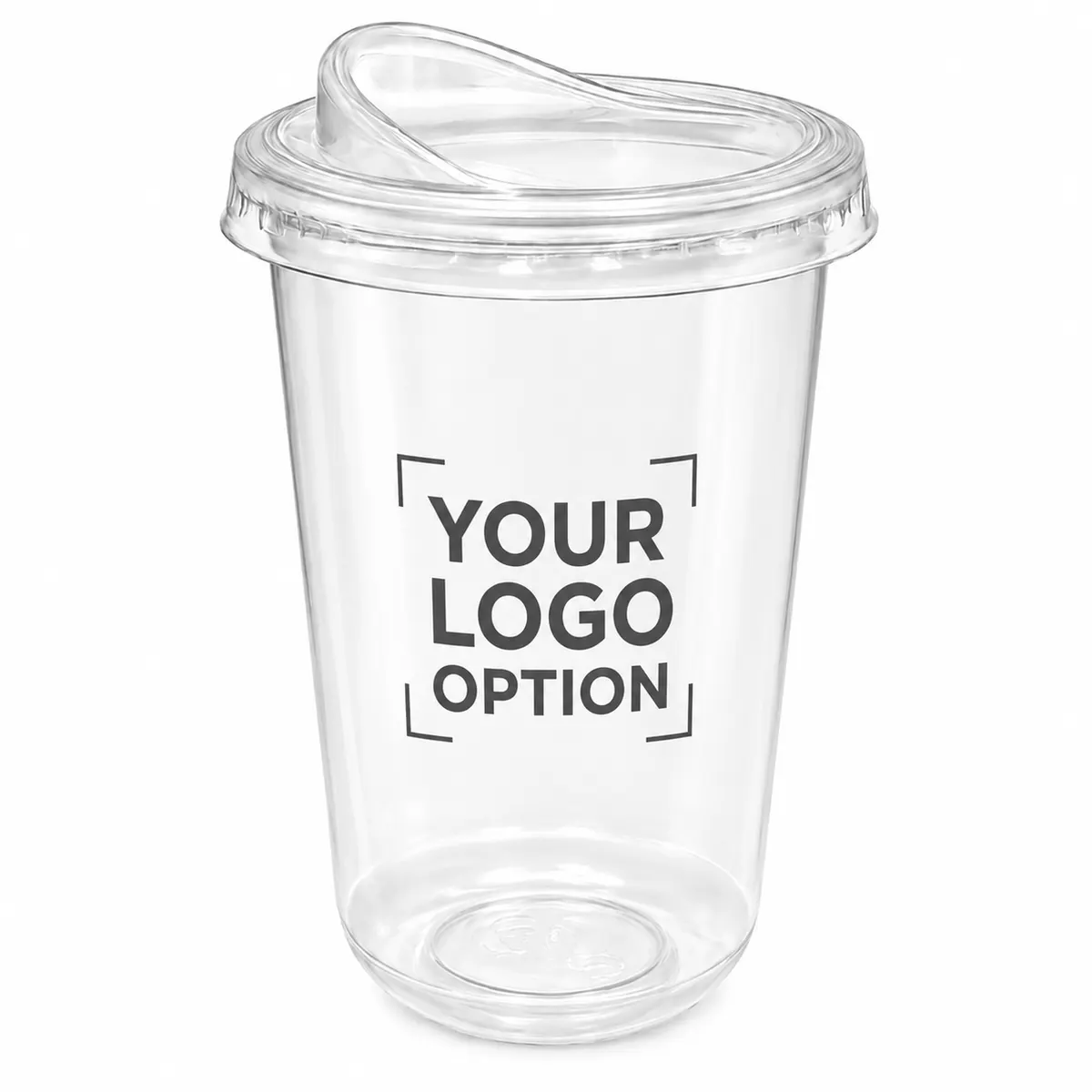 Customized  PET Transparent U Shape Glass with Sipper Lid 350/500ml 2
