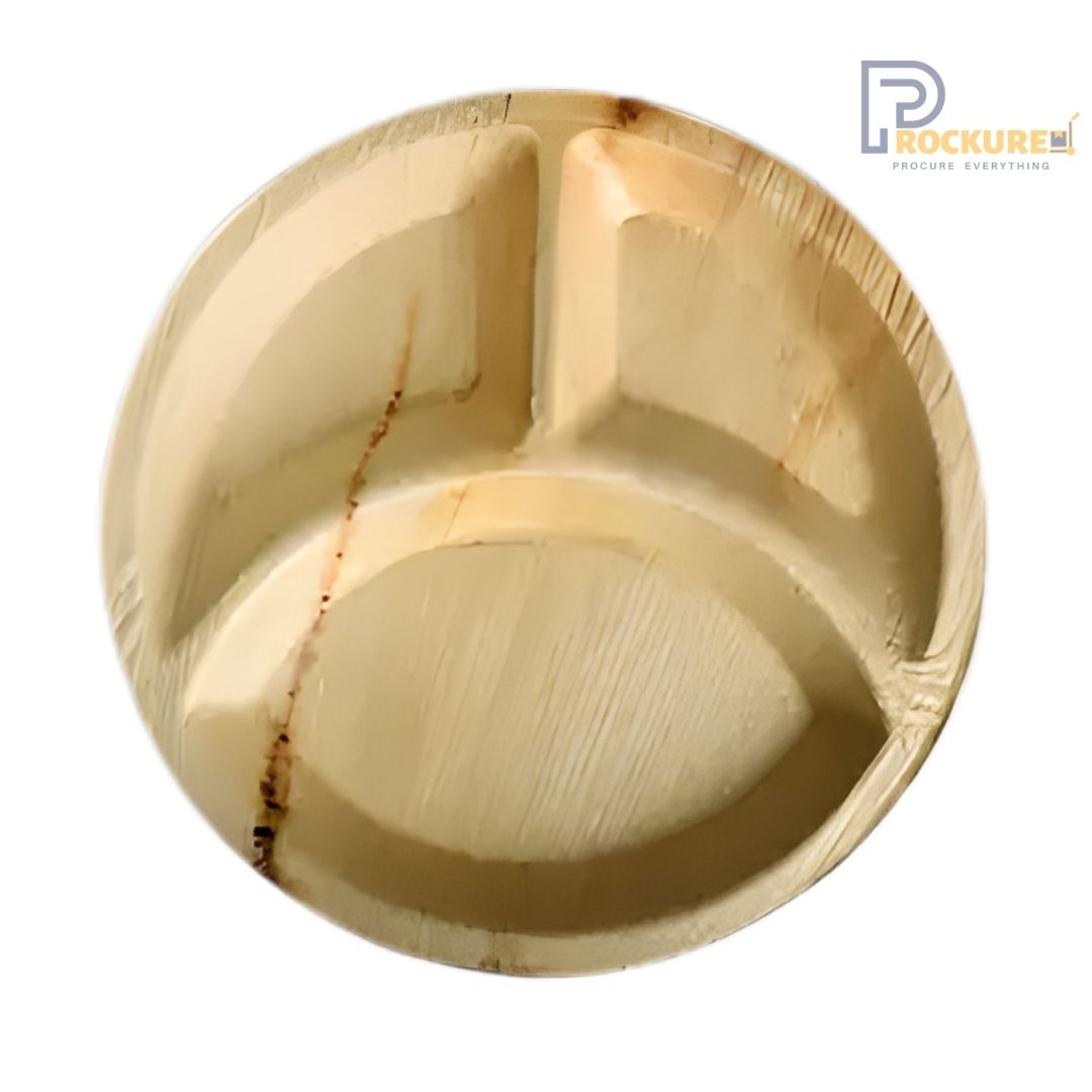 Areca Leaf 11 Inch Round 3 Partition Plate