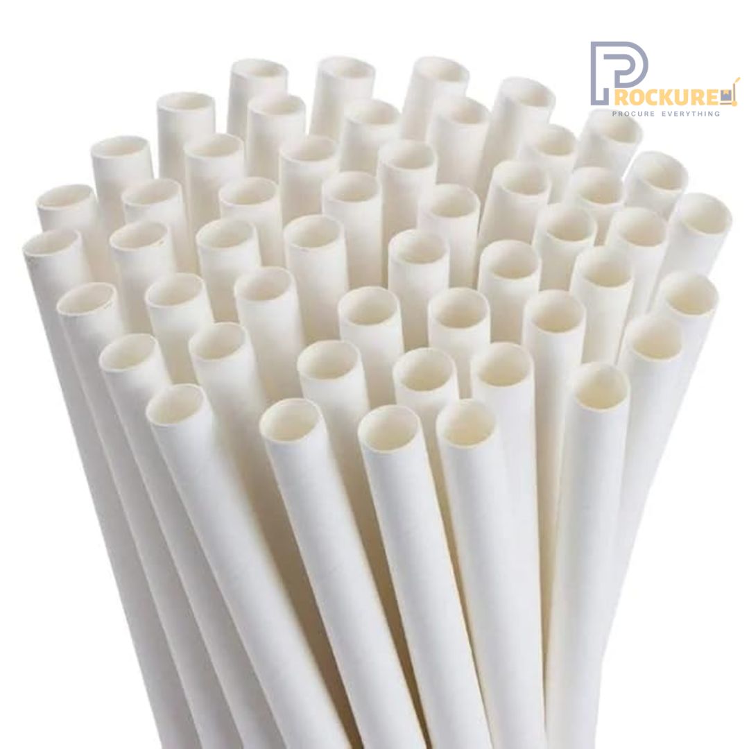 12mm White Paper Straws | 450 GSM