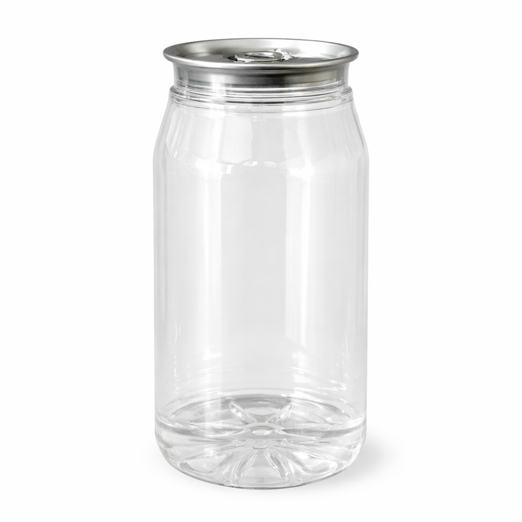 53mm PET Beverage Can with Easy Open Lid 350ml - Pet Sealing Beverage Cans 350ml PSBCAN350