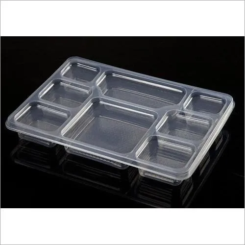 Double Diamond 8CP Meal Tray Transparent Rectangle With Lid | Polypropylene (Plastic)