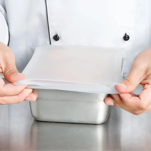 1/6 Reusable Silicone Food Pan Lid / GN Pan Cover for Commercial Kitchen Food Storage & Transport