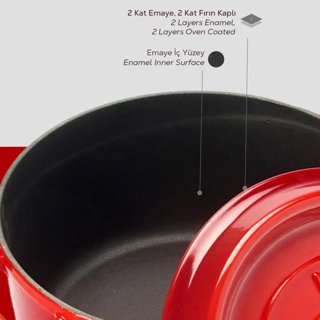 Lava Cast Iron Casserole 24 cm - Round Casserole 24CM