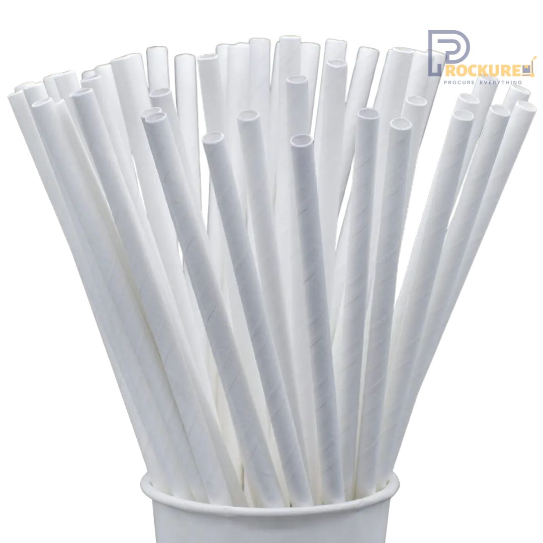 10mm White Paper Straws | 330 GSM