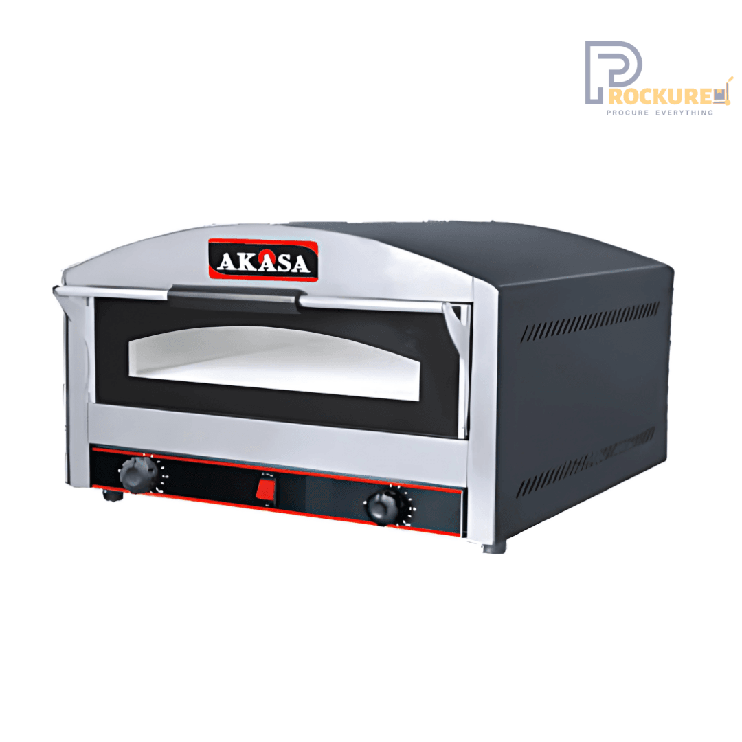 AKASA PO 45 STN DLX Electric Single-Deck Pizza Oven – 2800W, Stainless Steel, CE Certified