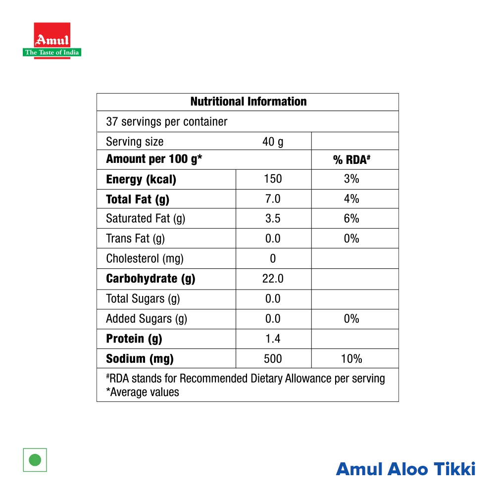 Amul Aloo Tikki 1.5 Kg 3