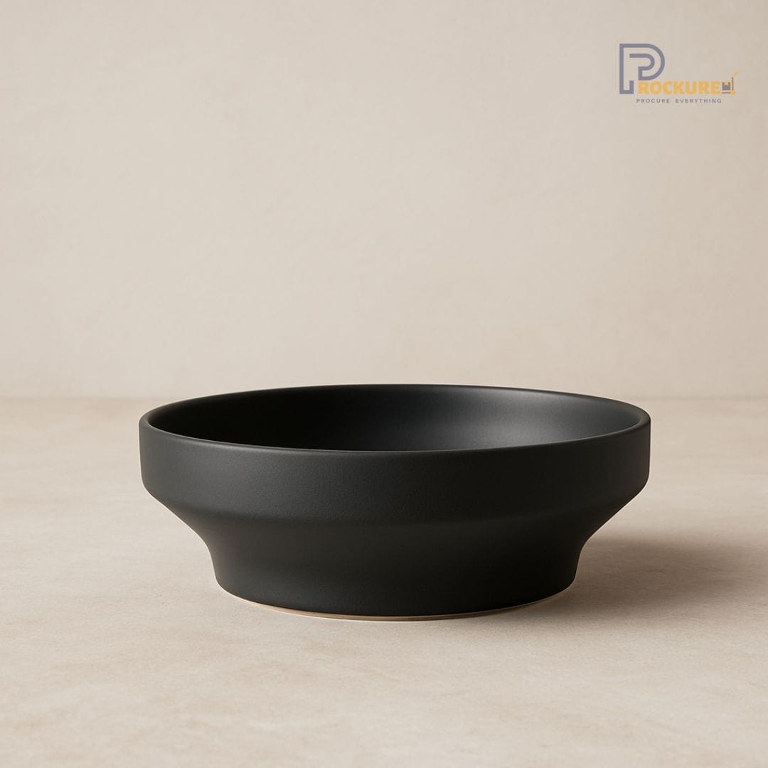 Sanaai Modern Black Studio Bowl Porcelain - 48 Pc Carton for Fine Dining & Restaurants