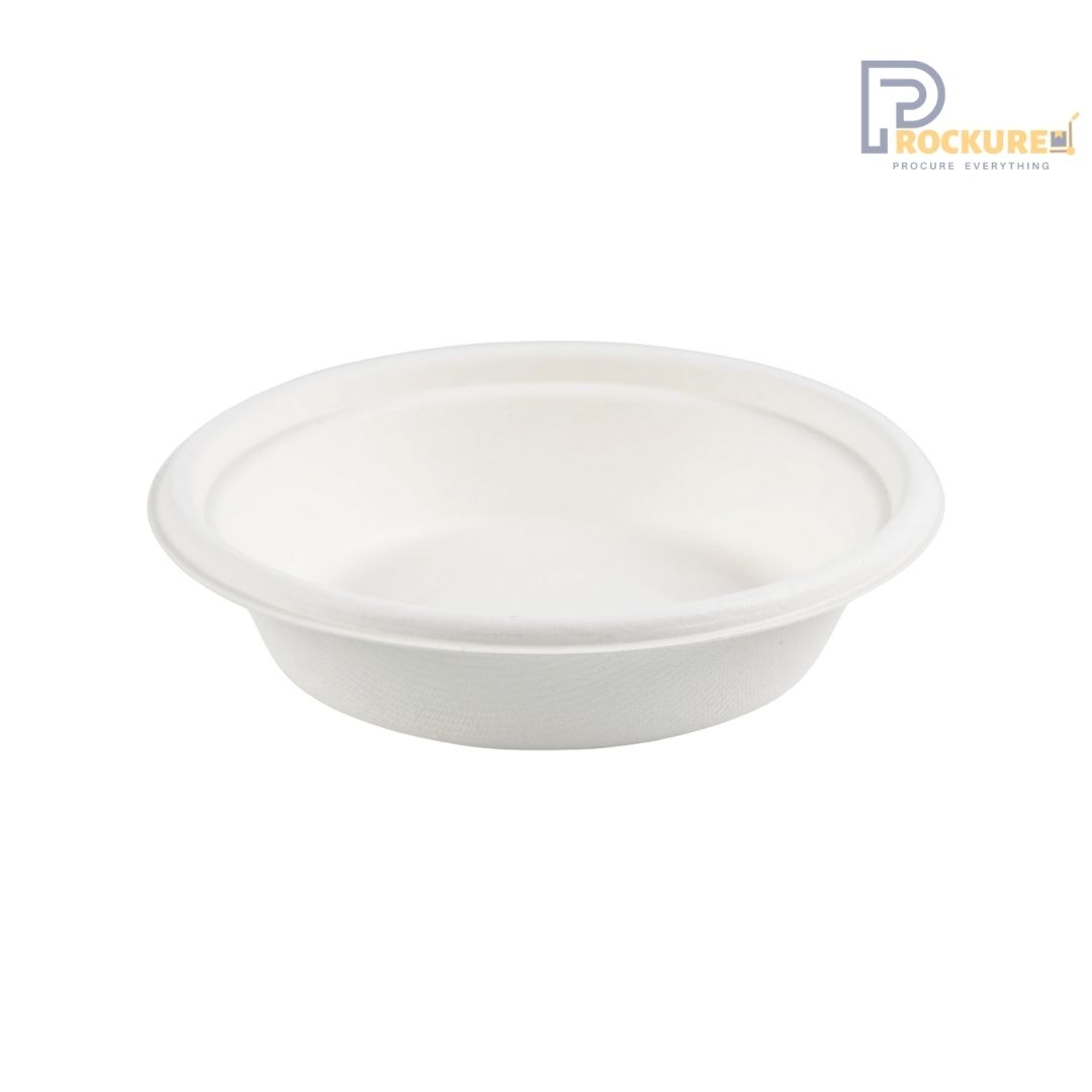 White Bagasse 350 ml Bowl With Lid in different colors