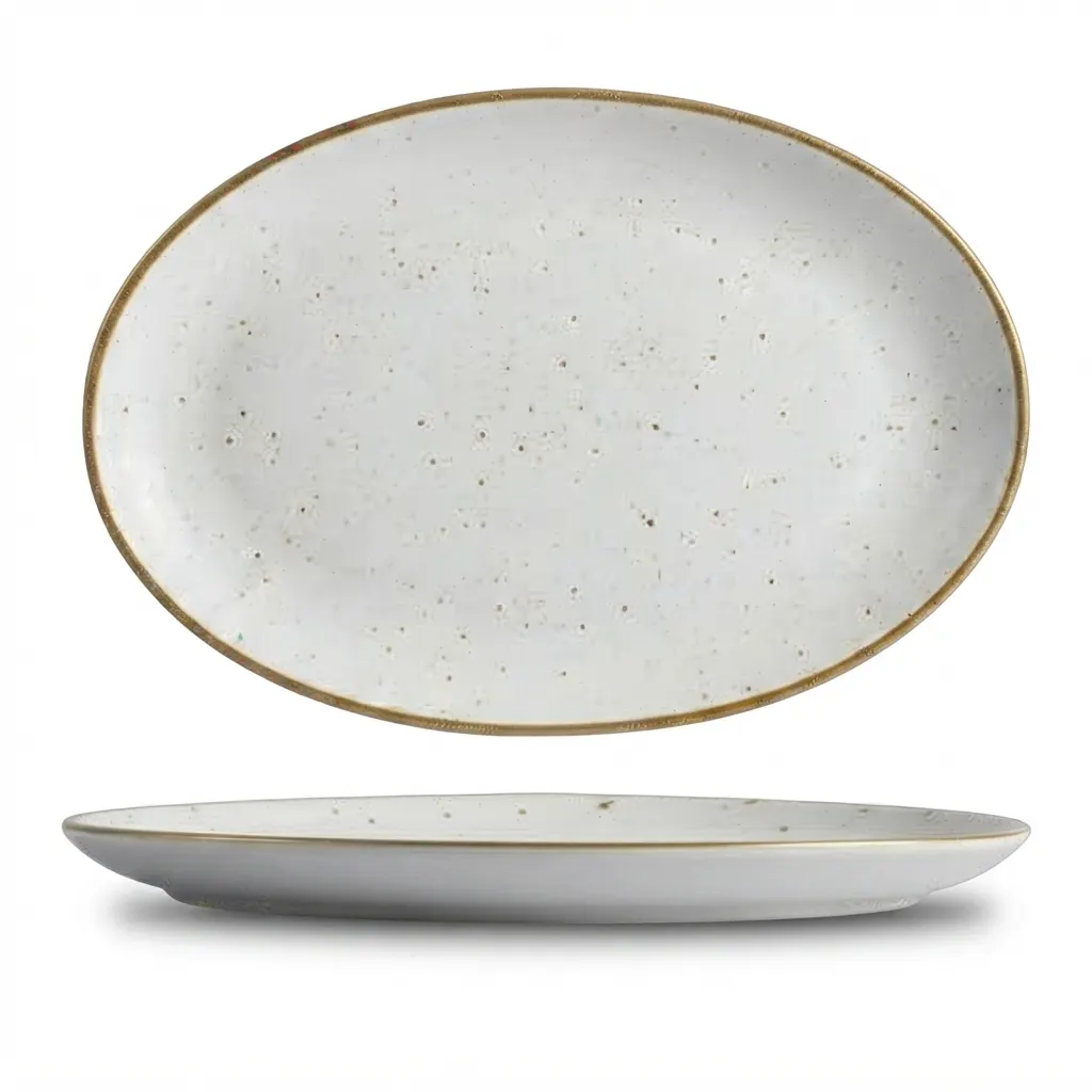 Meraami Polar Ceramic Oval Plate 31 cm
