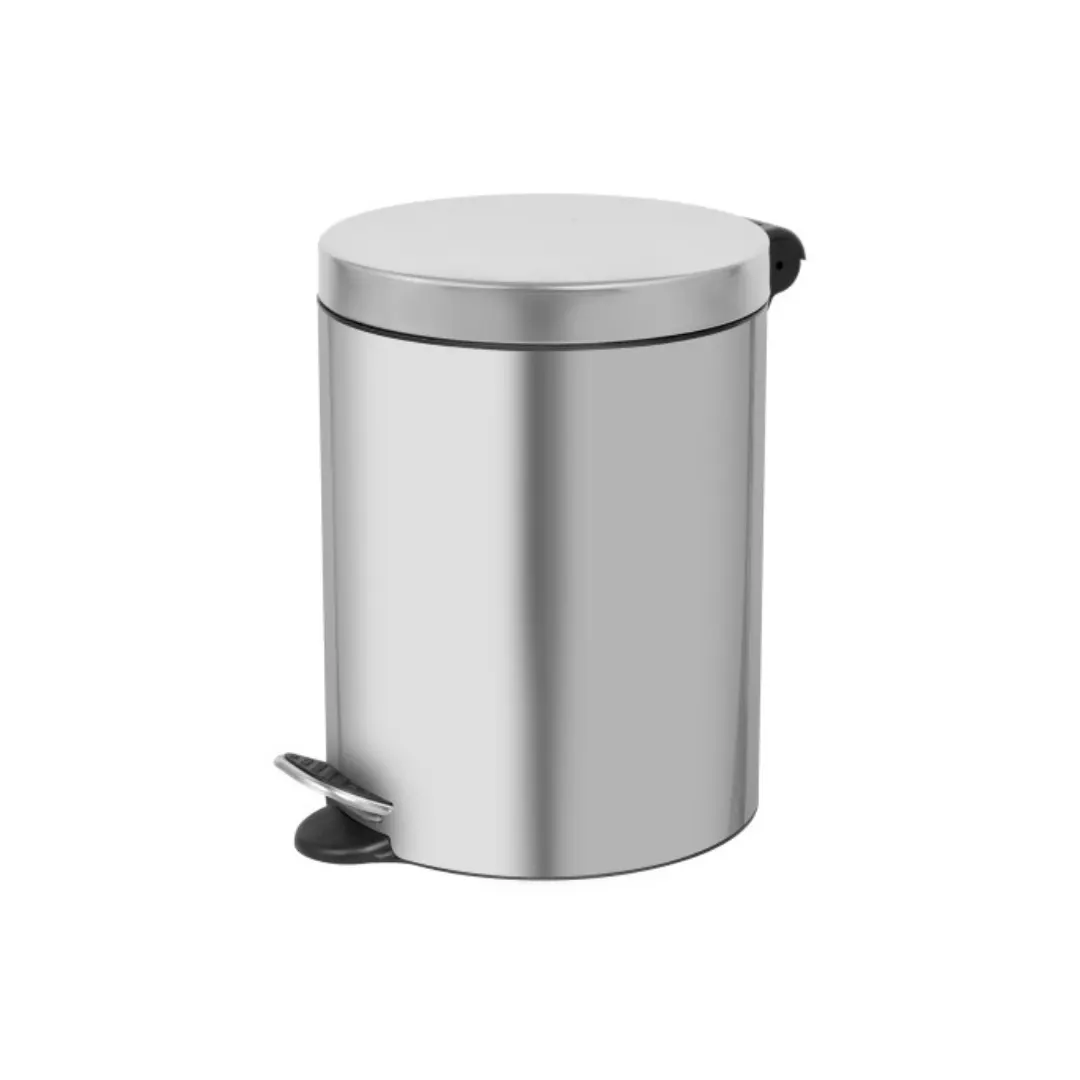 JVD Lotus Pedal Bin 5L Stainless Steel Matt Chrome JVDLPBS