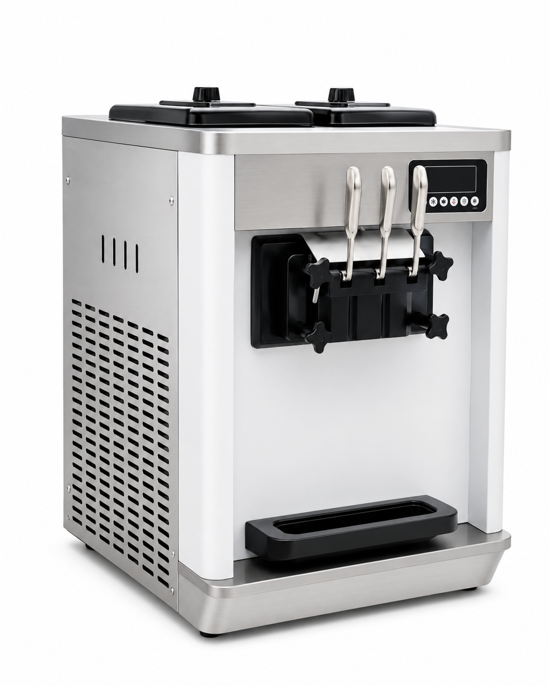 Modinary Table Top Softy Ice Cream Machine 708P Commercial Soft Serve Machine with Double Compressor & 2+1 Flavour Output