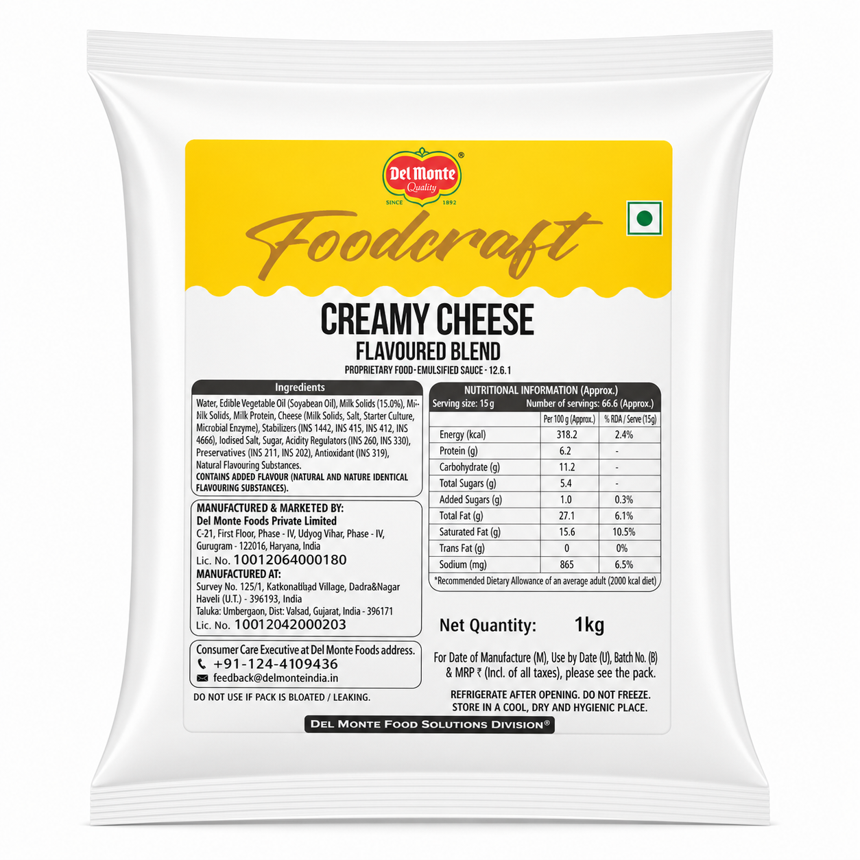 Del Monte Food Craft Creamy Cheese 1kg