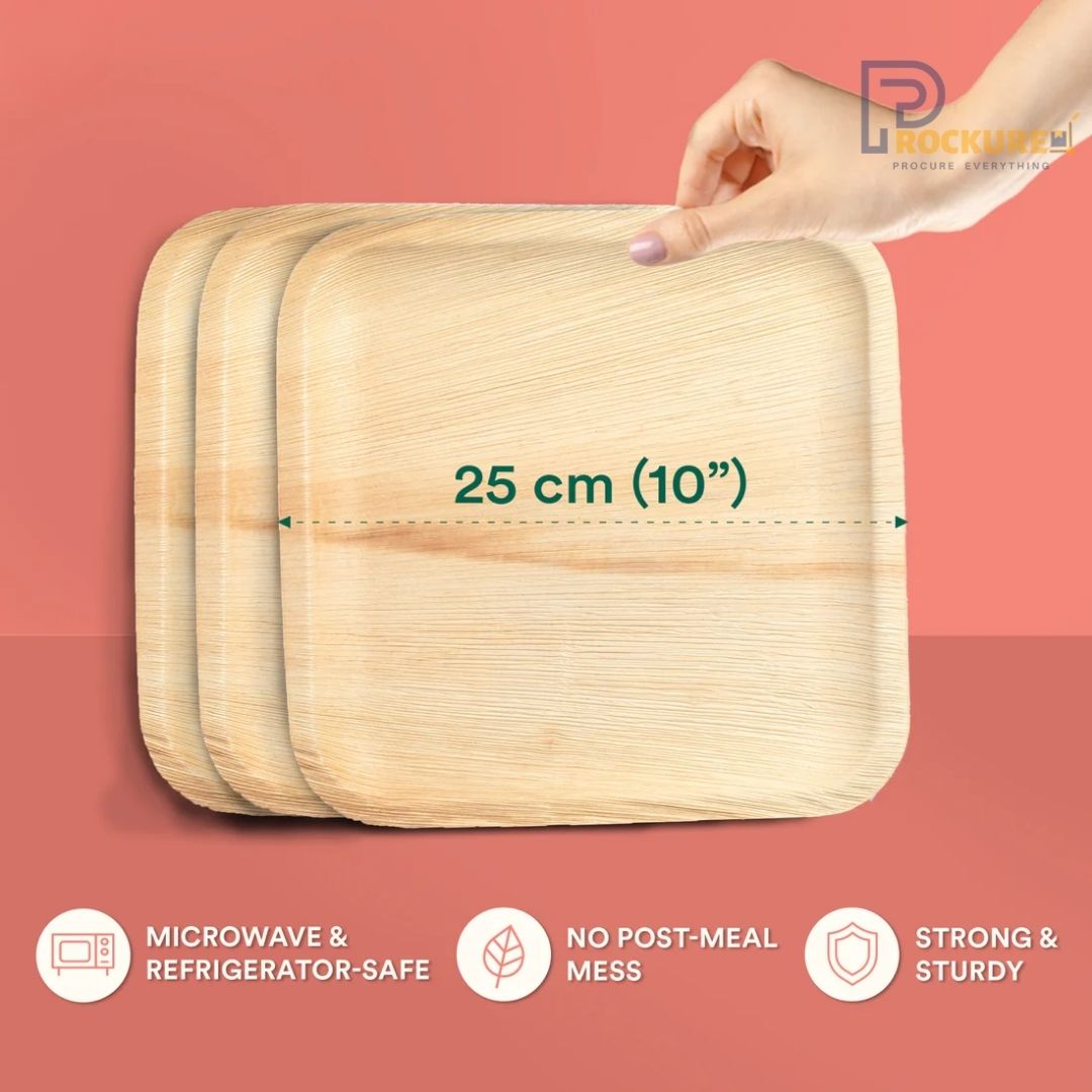 Areca Leaf 10 Inch Square Plate