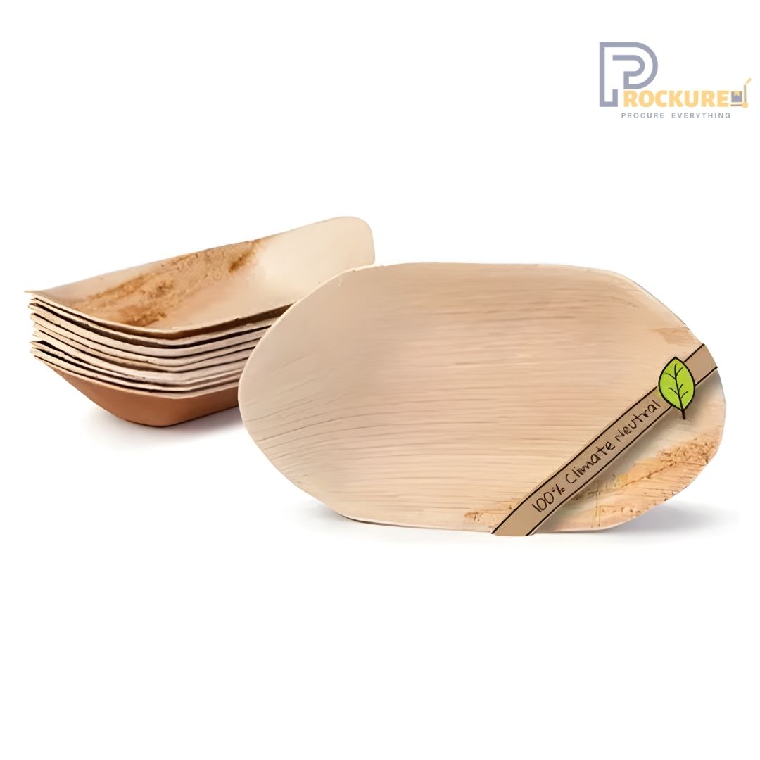 Areca Leaf 8 Inch Boat Shaped Plate