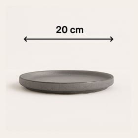 Sanaai Urban Grey Edge Plate Small - Elegant Porcelain Tableware for Fine Dining (12 Pc Carton)