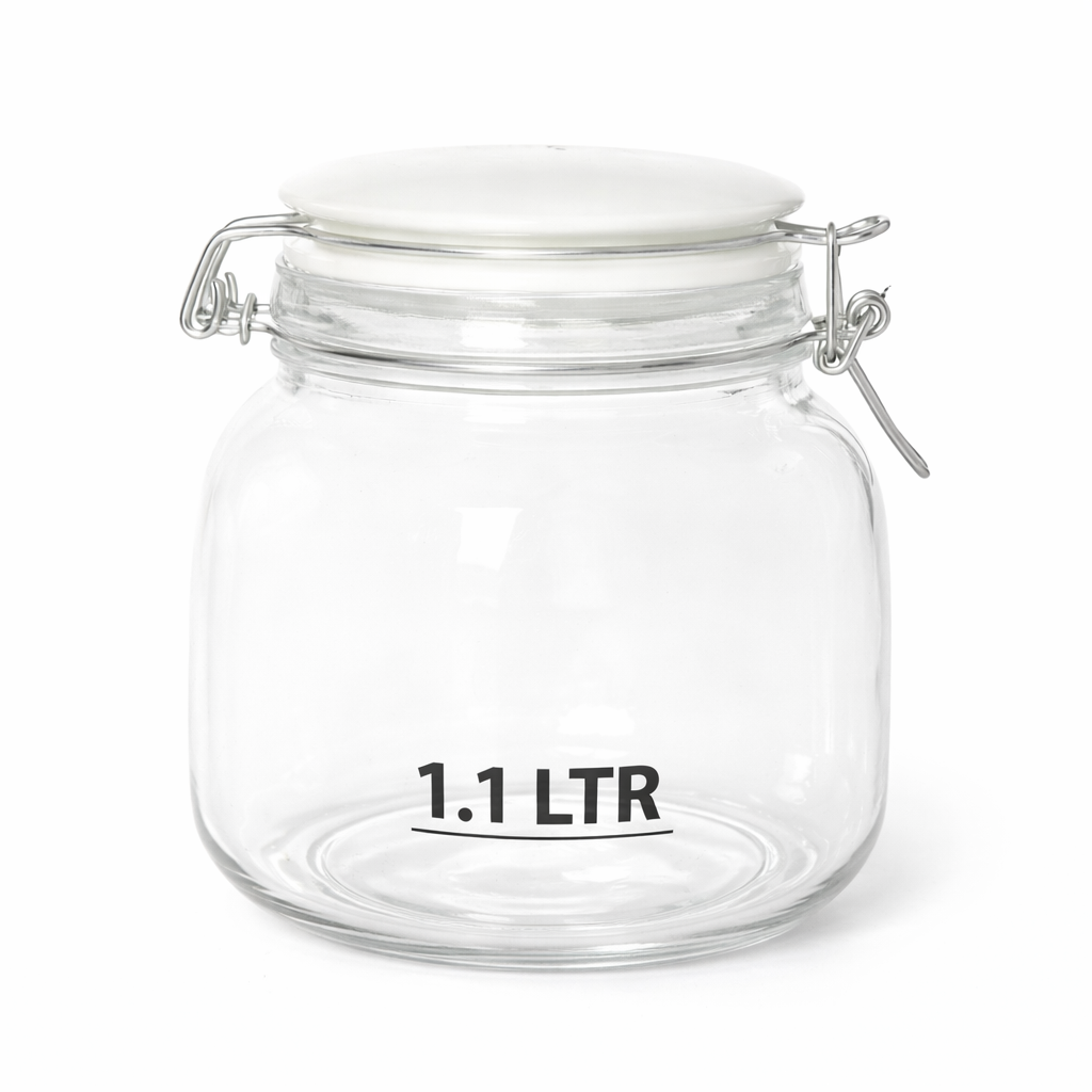 Round Seal Lock Clip Storage Jar 1.1ltr