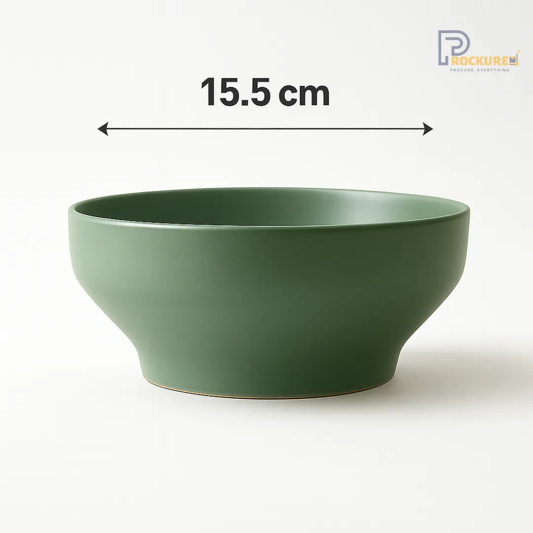 Modern Green Porcelain 15.5CM Service Bowl (600 ML) – (Set of 24) – Sanaai
