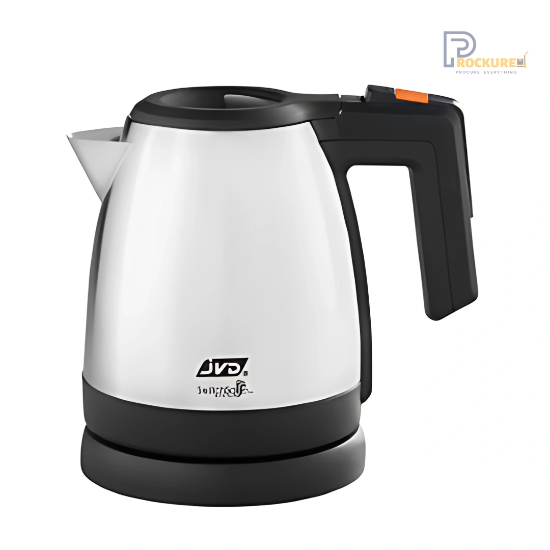 JVD Duchesse Electric Kettle – 1L, Stainless Steel Matt Finish, Thermal Fuse, VDE Plug