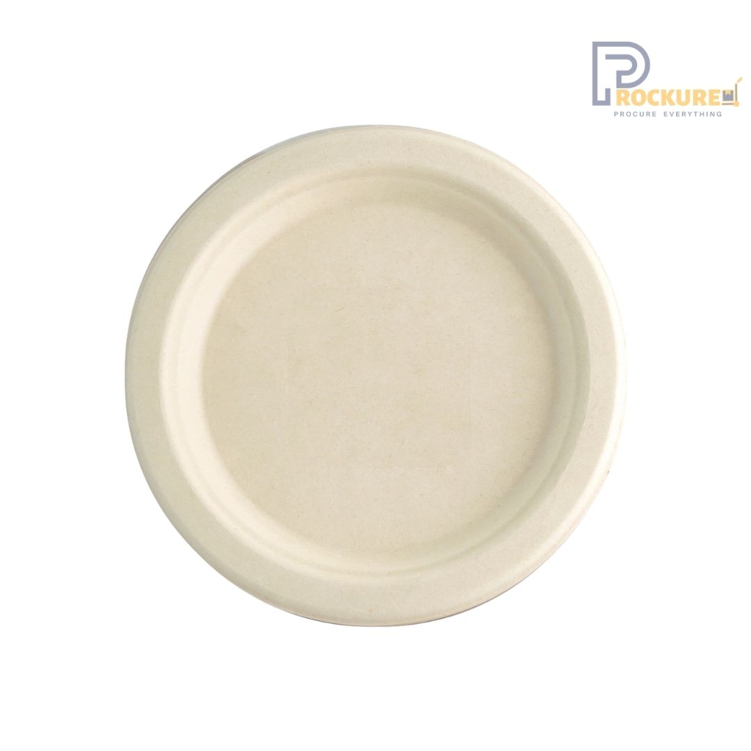 Brown Bagasse Round Plate 6 Inch | Biodegradable Plate