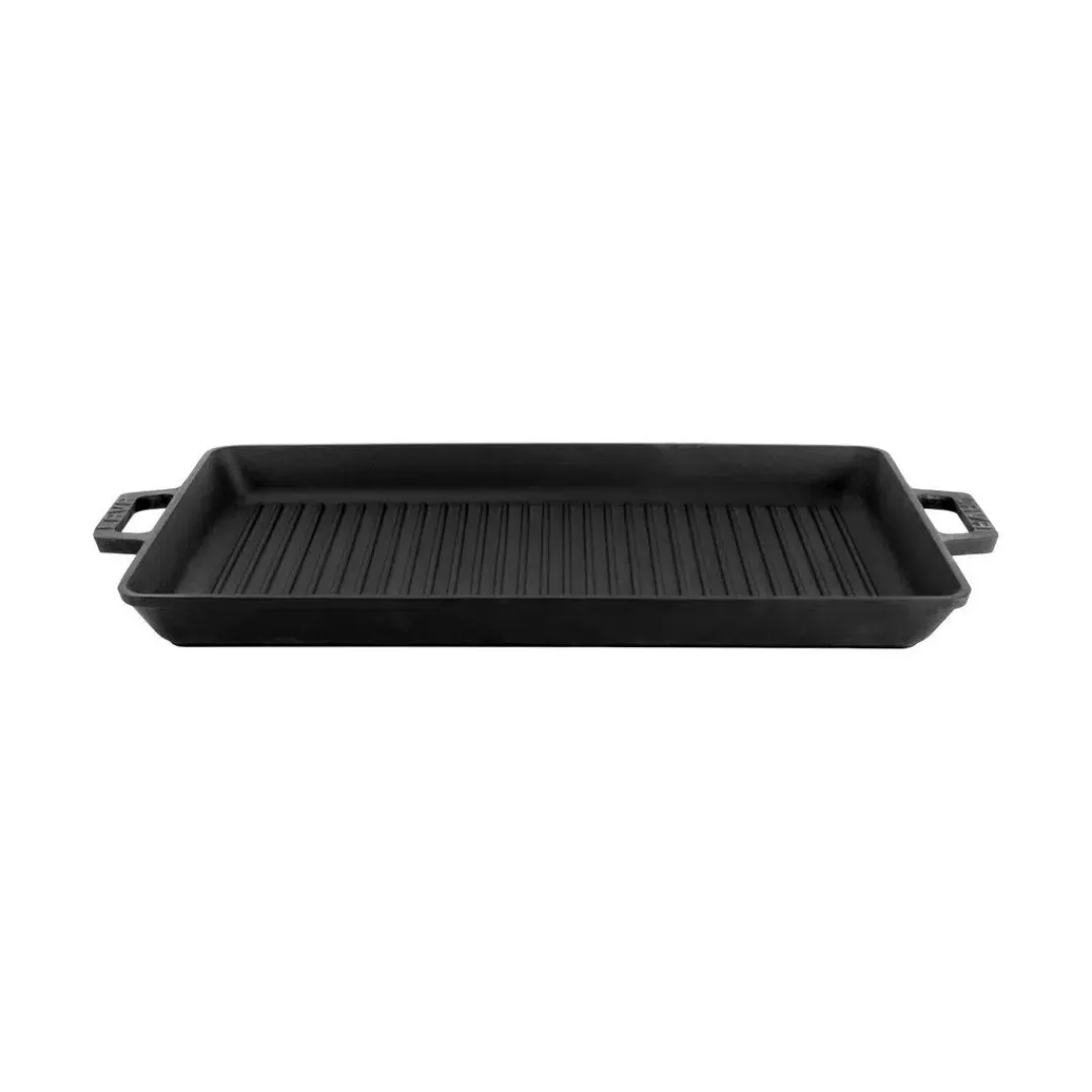 Lava Cast Iron Enamel Pan 26x45 cm - Grill Pan Rectangular 26x45