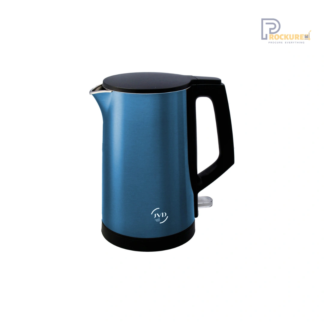JVD Glitze Kettle 1.0L - Turquoise Blue, Double-Wall, 220V-240V, 1360W, VDE Plug