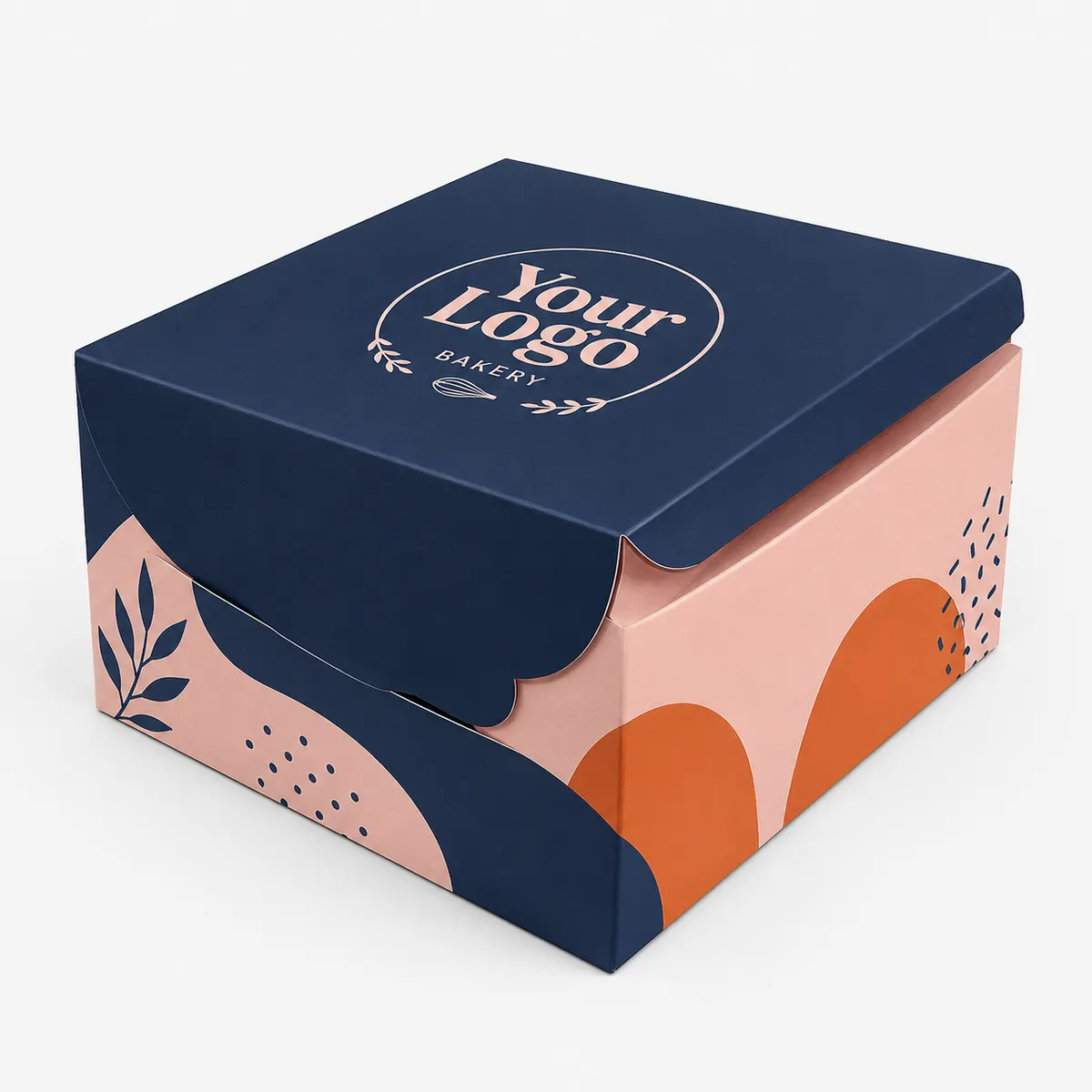 Customised Paper Cake Boxes – Multi Color Printing 300 GSM for Bakery, Cake Shop & Food Delivery Packaging