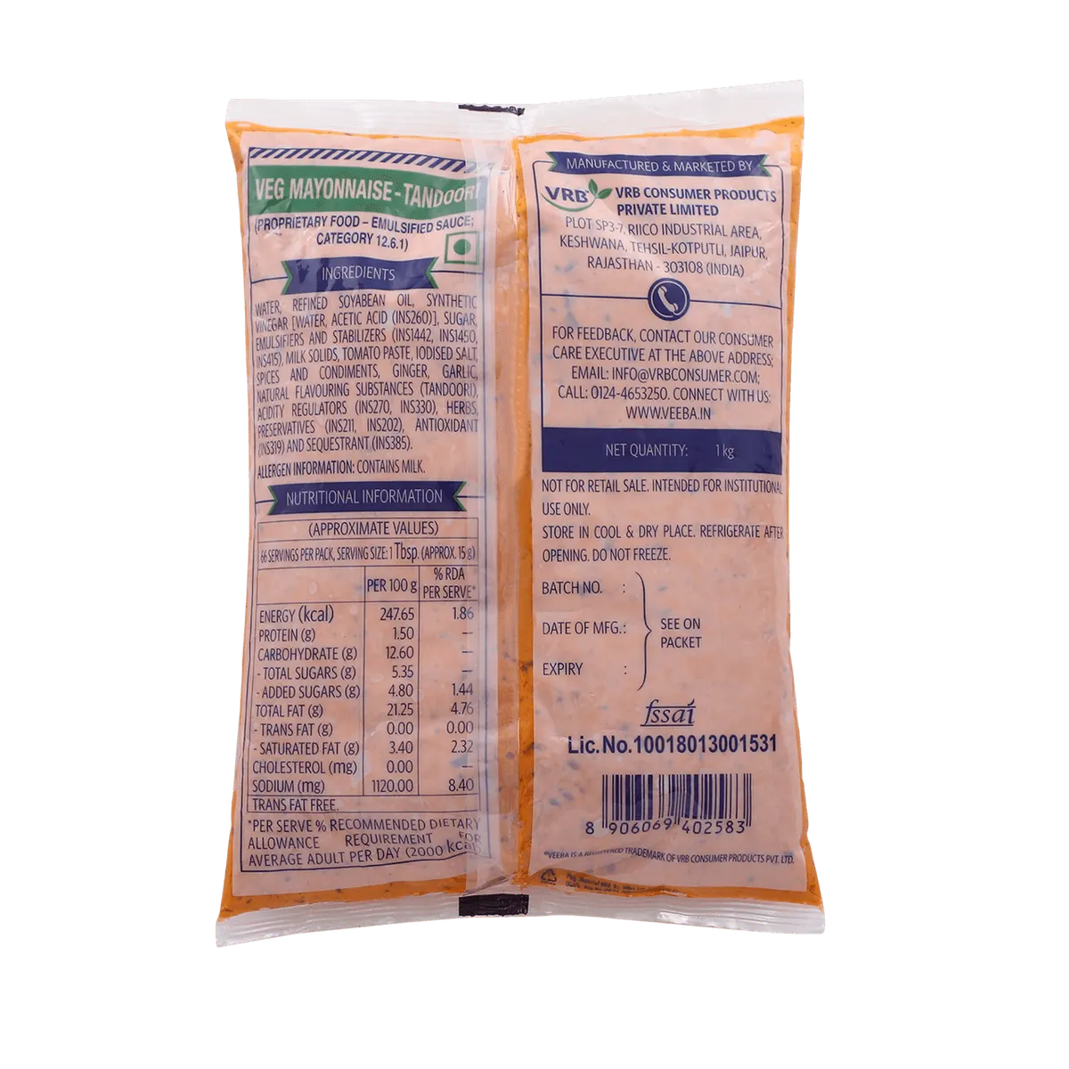 Veeba Veg Mayonnaise Tandoori 1 Kg 2
