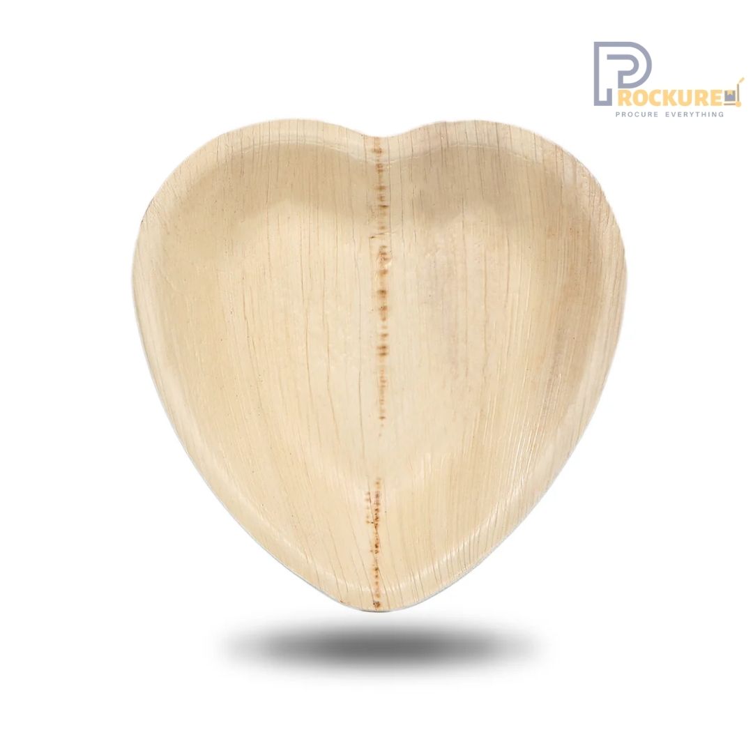 Areca Leaf 6 Inch Heart Plate